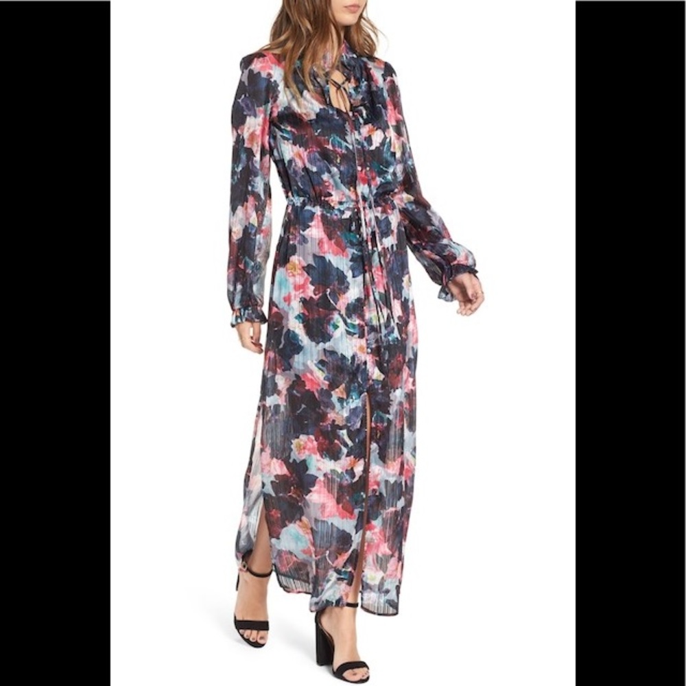 Love, Fire Blushed Floral Maxi Dress